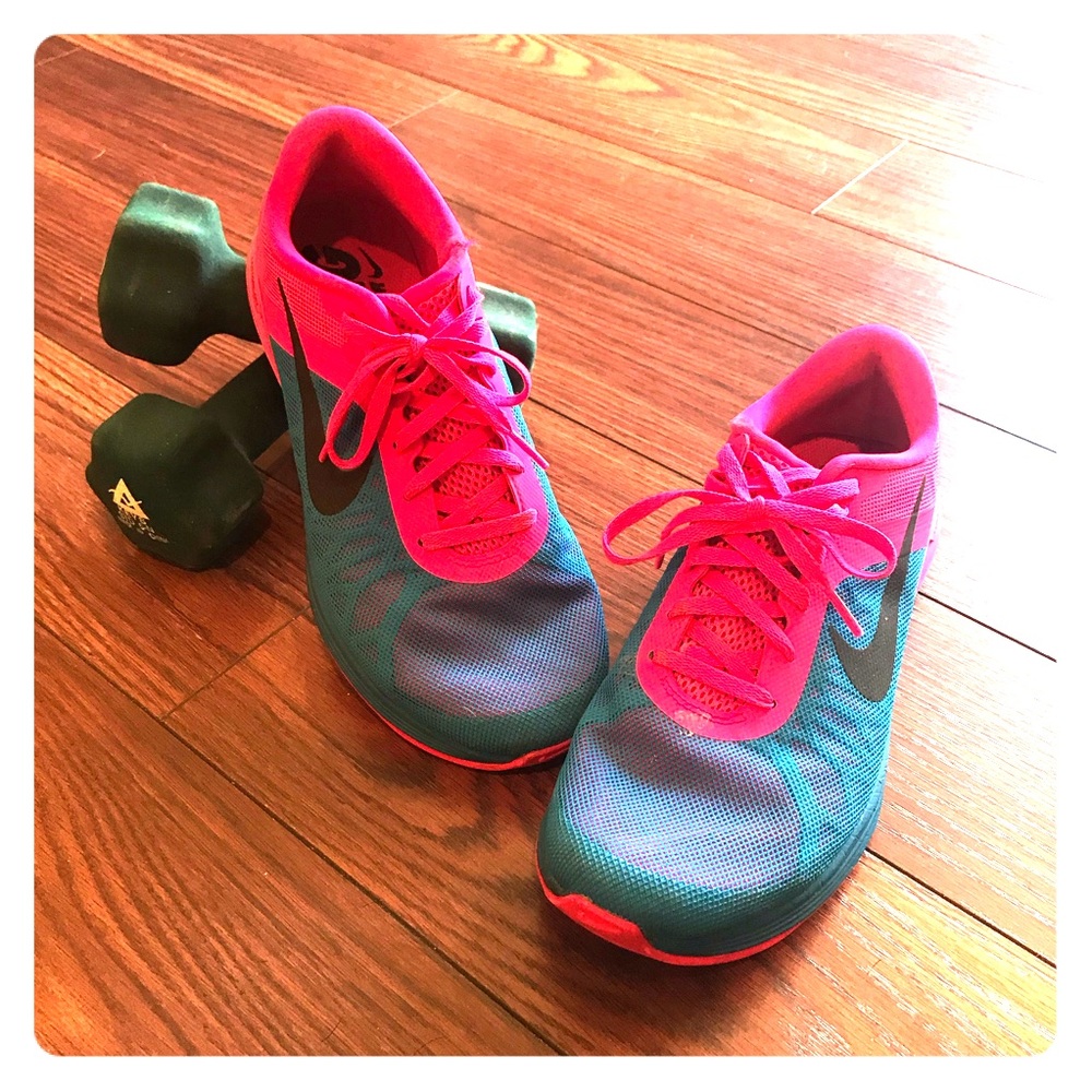 NEON PINK Nike Lunarlaunch Running Shoes (Size 10)